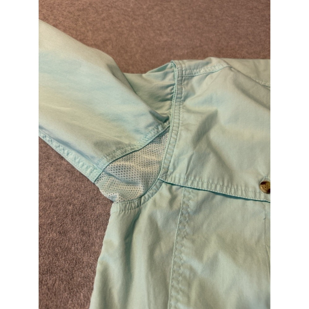 Drake Waterfowl Shirt Men Small Wingshooter Blue Plaid Seersucker Vented Button - Picture 3 of 8